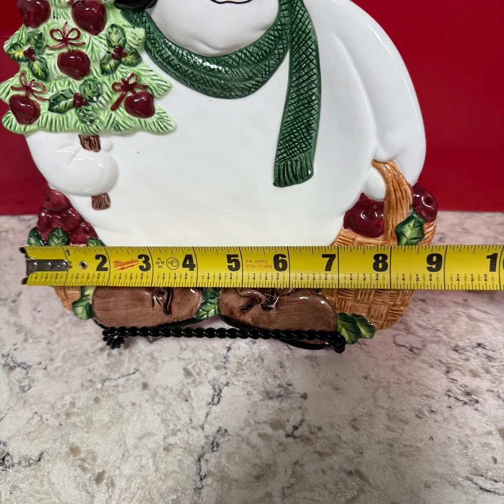 Fitz and Floyd Appletree Snowman Canapé Plate 2063/26 Christmas Serving‎ Dish